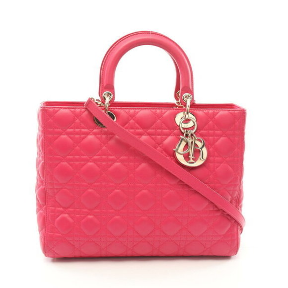Dior Lady Handbag Pink Leather - Picture 1 of 7